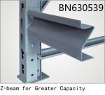 Commercial Metal Shelving Racks Z Beam 72 Inch Long Cold Rolled Steel With Pins