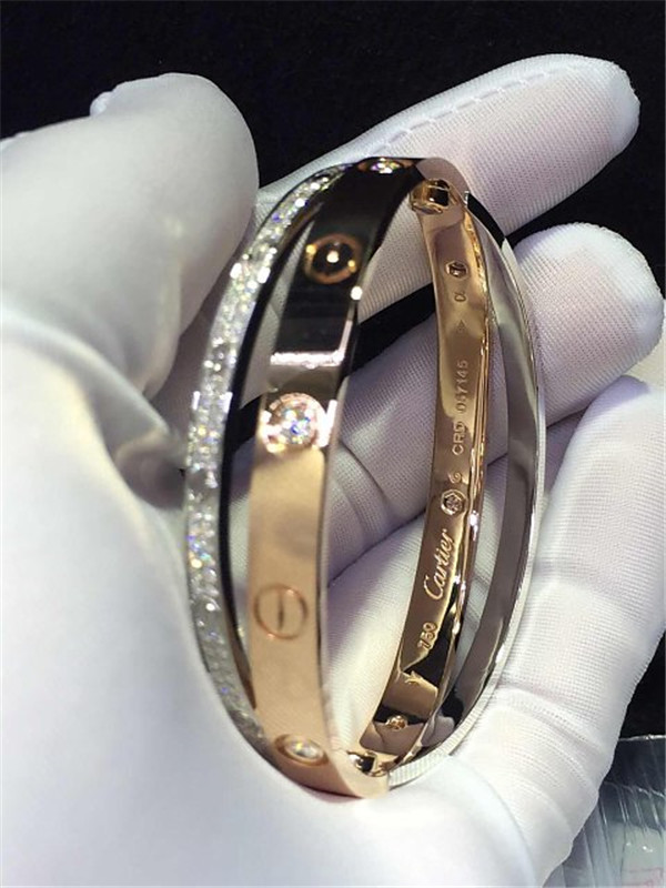 C Double ring bracelet Love bracelet, 18K gold. With a screwdriver. Jewelry factory in Shenzhen, China
