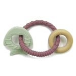 Pure Silicone FSC Certified Wooden Teething Ring For 12 Months Infant
