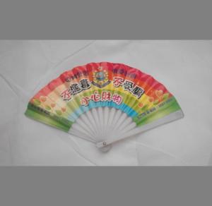Quality 18cm Promotional hand fan , with plastic frame and double sides printed paper wholesale