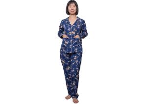 Quality Fashion Printed Satin Womens Matching Loungewear , Comfy Ladies Casual Pajama wholesale