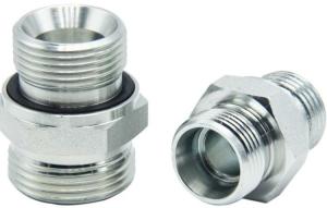 Quality Galvanized Sheet Hydraulic Fitting Straight Double Male Thread Forged Hose Connectors wholesale