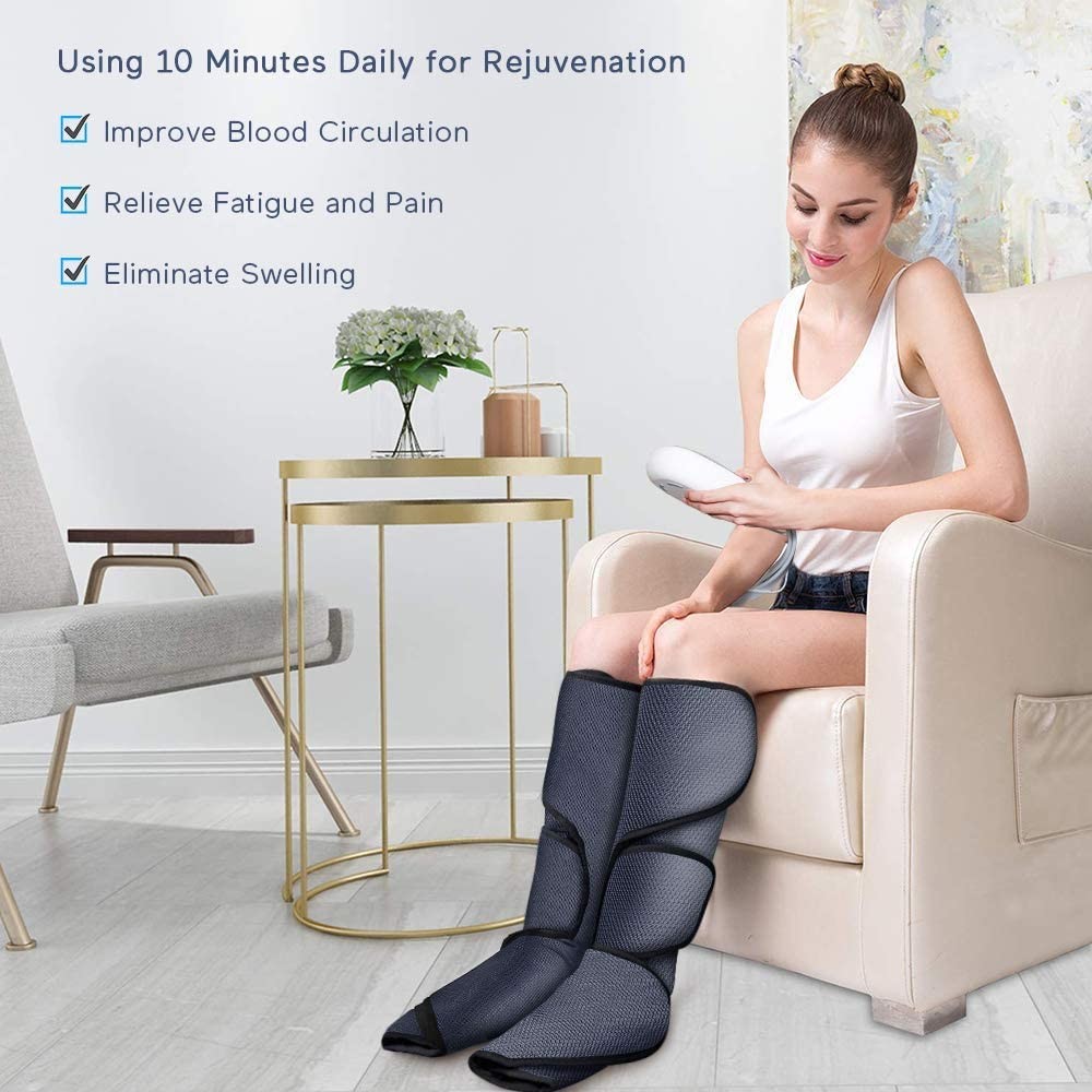 Adjustable Wraps Air Compression Leg Massager 240V Foot Heating