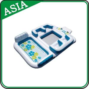 Quality Cool Design Inflatable Island Water Equipment , Inflatable Leisure Water Games wholesale