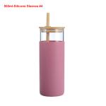Customised Transparent 500ML Glass Tumbler Reusable Glass Water Bottle With