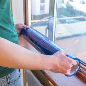 Quality Clear 600Mm LLDPE Window Glass Protection Film Roll UV Resistance wholesale