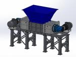 90KW Kitchen Waste Shredder Machine Double Motor Drived RGD1200