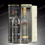 Round Crystal White 750ML Flint Vodka Glass Bottle
