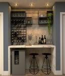 Wood Style PANEL Wine Bar Display for Living Room Luxury Home Furniture Modern