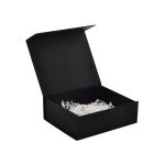 Customized Black Clothing Cardboard Box Biodegradable With Raffia