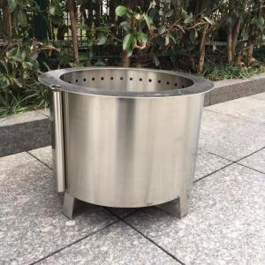 Quality Wood Charcoal Round Smokeless Fire Pit 19.5 Inch Stainless Steel Outdoor Stove wholesale