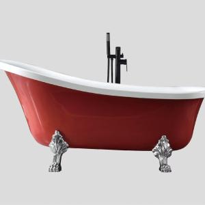 Quality Acrylic Free Standing Clawfoot Slipper Bathtub 58 Inch Clawfoot Tub Personalized wholesale