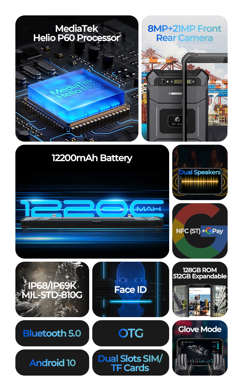 4G LTE Ruggedized Android Tablet Computers 8.0 Inch LCD OEM