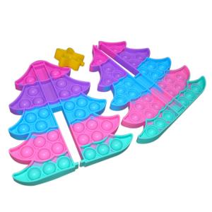 Quality 3D Large Tie Dye Christmas Tree Fidget Toy Cute Anxiety Popper Game Gift For Kid wholesale