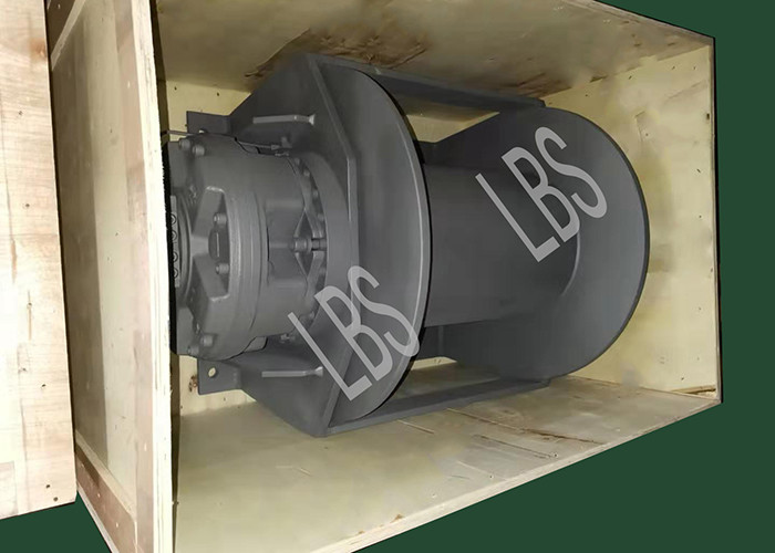 Efficient Powered Hydraulic Crane Winch Painting Galvanizing