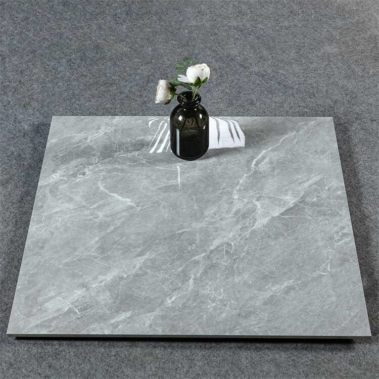 Glazed Polished Surface Porcelain Floor Tiles 9mm Thickness Glossy