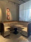 Antique Luxury U Shape Semi Circle Booth Seating Leather Hotel Restaurant Sofa