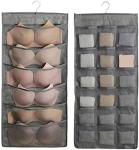 BRA AND UNDERWEAR HANGING STORAGE ORGANIZER MESH POCKETS DUAL SIDED WALL SHELVES