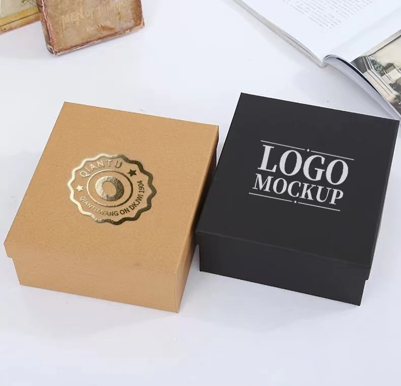 Black Buff Ornament Kraft Jewelry Boxes 250gsm-1500gsm Ring Necklace Paper Box