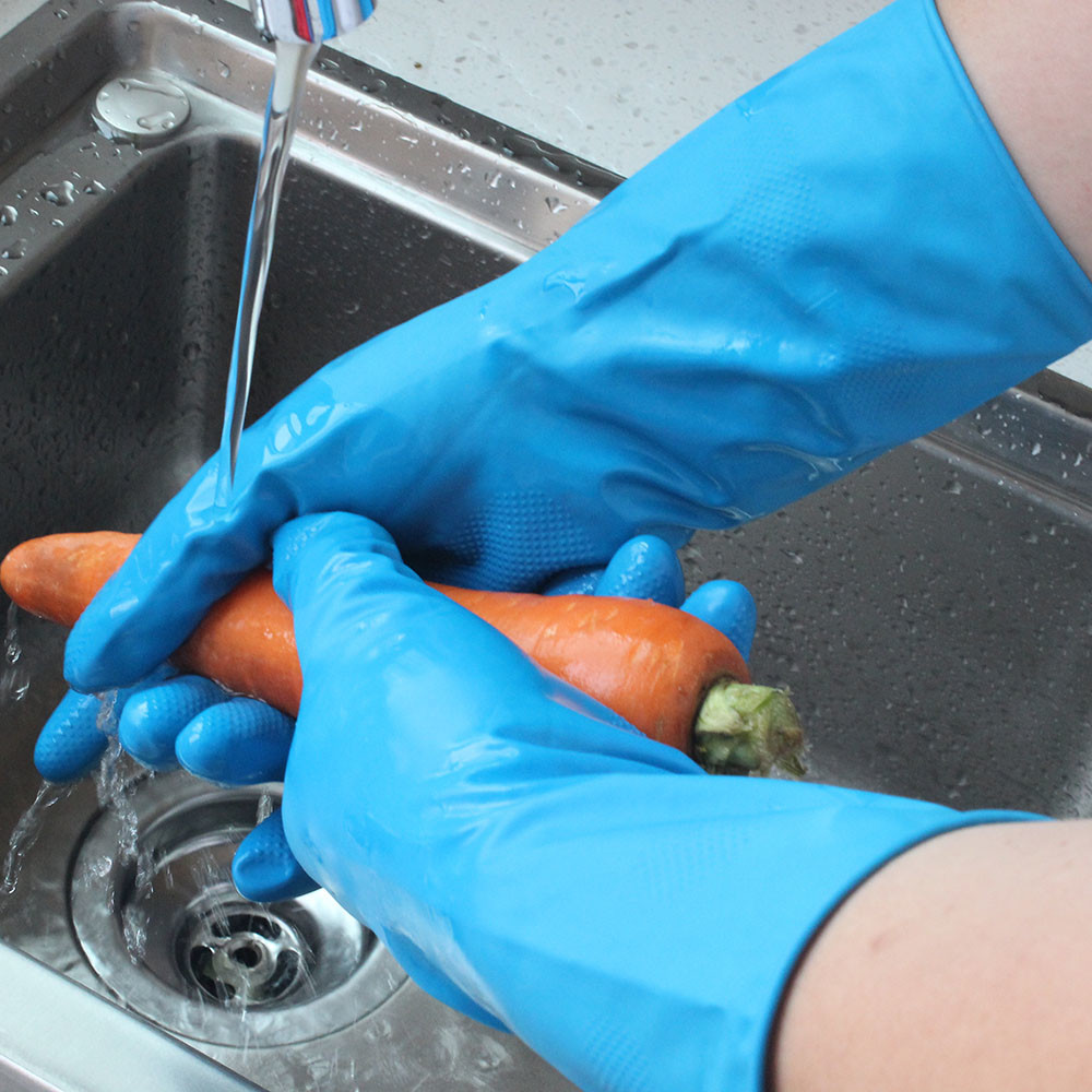 Household Latex Kitchen Gloves For Washing Dishes No Slipping Longer Use Time
