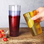 Hard Plastic Cups Clear Plastic Double Colored Rimmed Cups Fancy Disposable
