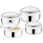 Stainless Steel 201 4pcs Thermal Stock Pot Set Large Capacity Lunch Box Modern