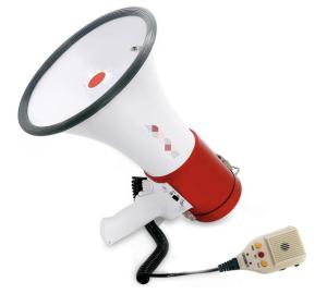 Quality 70Hz Compact Battery Operated Bullhorn Adjustable Strap 0.8kg wholesale