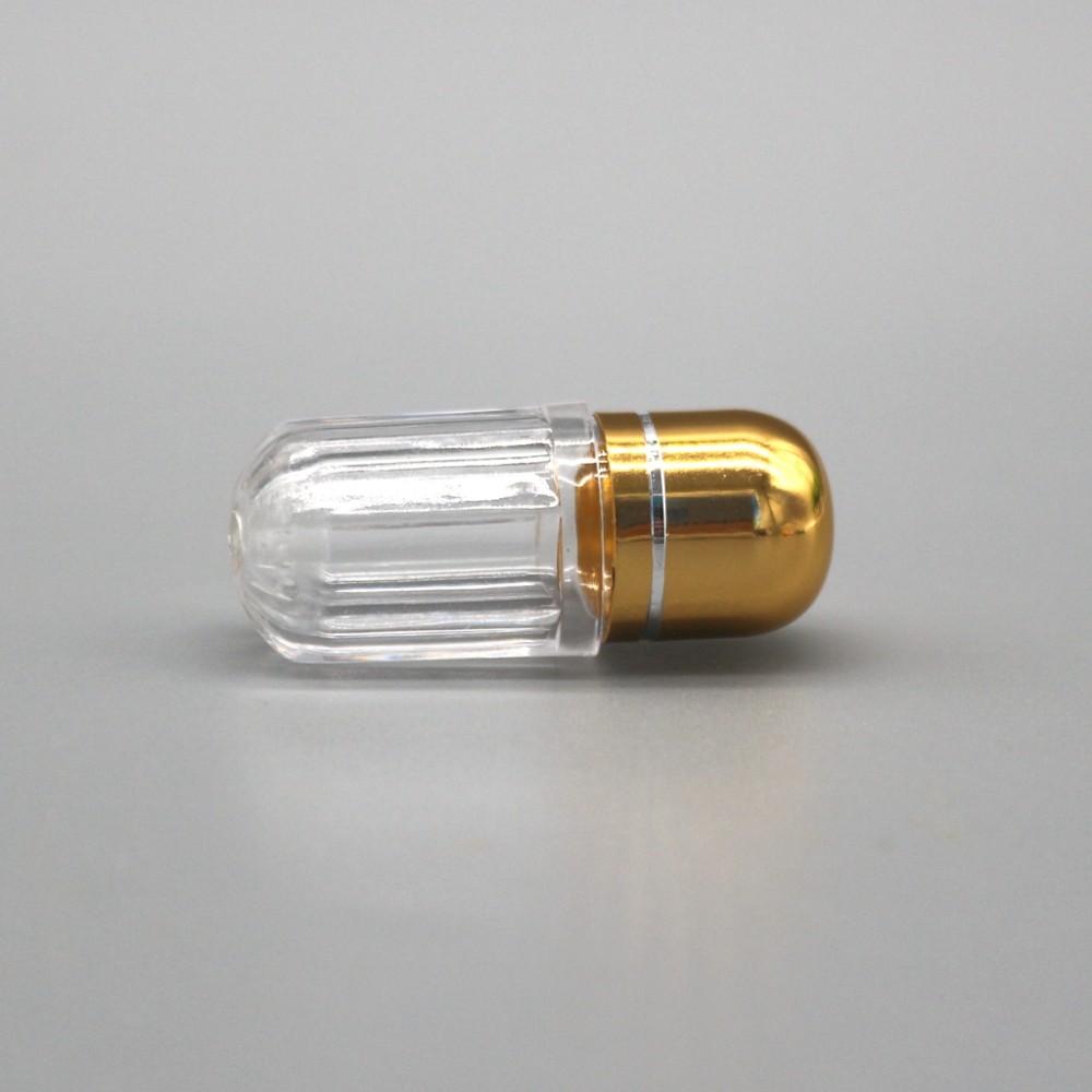 Gold 2g Plastic Capsule Packaging Bottles With Metal Crown Cap