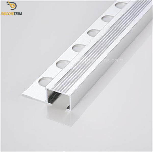 Cheap Slip Resistant Tile Edge Trim For Stairs Box Edge Shiny Silver Color for sale