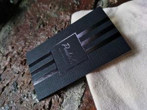 Quality Debossed Hot Stamping Premium Name Card , Professional Black Foil Business Cards wholesale