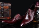 Romantic Soft Leather Men'S Wedding Dress Shoes Pure Color Brush Off British