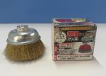 Fast Removal Paint Crimped Wire Cup Brush / Brass Wire Brush Wheel 75MM OD
