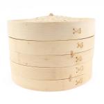 10 Inch Lid Dim Sum Bamboo Steamers , Rice Bamboo Momo Steamer Basket Kitchen