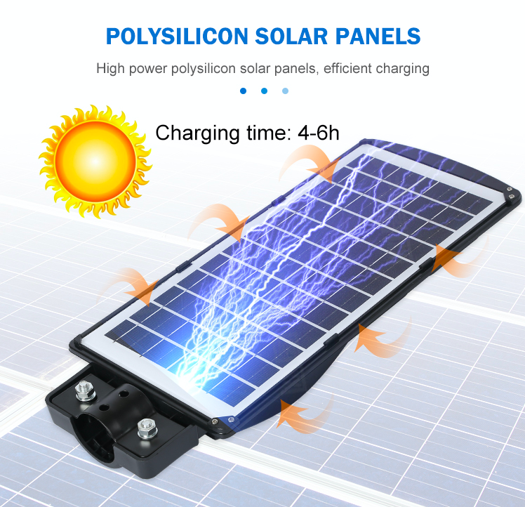 AIO LED Solar Street Light 100W With LiFePO4 Battery