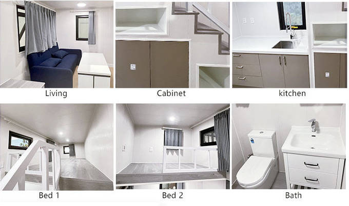Modular Prefabricated Light Steel Structure Tiny House On Wheels With Trailer