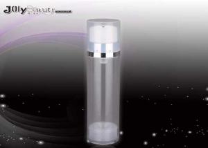 Quality Transparent SAN Plastic Airless Bottle Long Cylindrical With Shoulder Holster wholesale