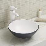 Non-Porous Counter Top Bathroom Sink Table High-Gloss Surface Wash Basin Round