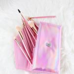 OEM 9PCS Makeup Brush Set Low MOQ Vegan Pink Wood Handle Cosmetics Brushes