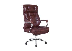 Quality Brown Breathable Leather 1210 mm Ergonomic Swivel Chair wholesale