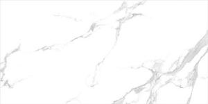Quality Carrara Marble White Ceramic Glazed Floor Tiles Light Colors And Sinuous Veins wholesale