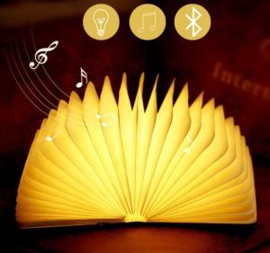 Quality Wooden Mini USB Chargeable Fold Book Sharp Led Light With Creative Bluetooth Speakers wholesale
