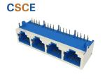 Customized Color RJ45 Gigabit Ethernet , RJ45 Female Jack 1 * 4 Port UL