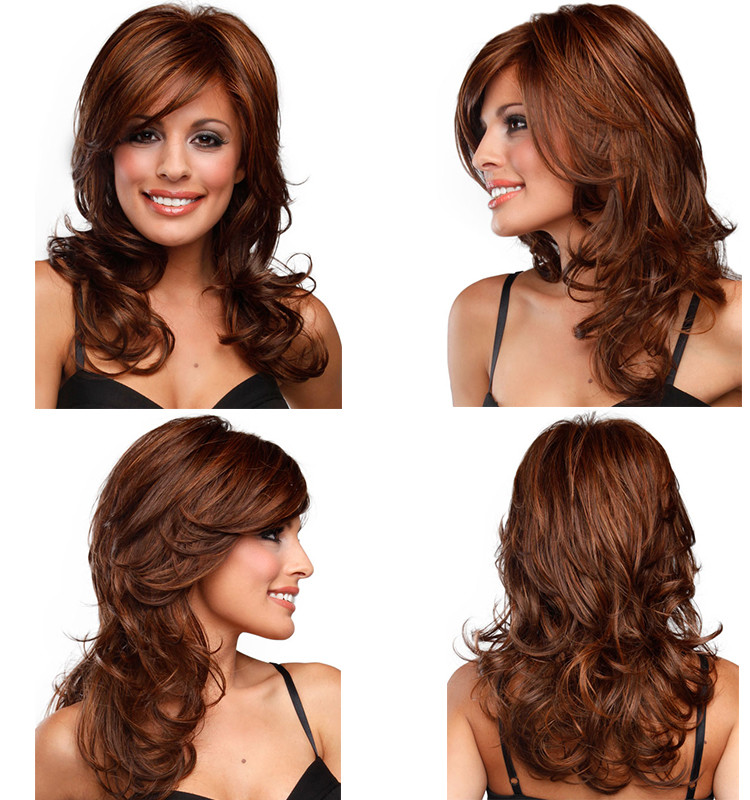 Curly Long Synthetic Wigs For Black Women , Machine Made Wigs