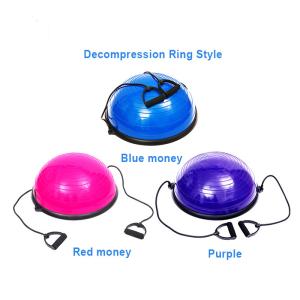 Quality Balance Ball Trainer Half Yoga Exercise Ball with Resistance Bands and Foot Pump for Yoga Fitness Home Gym Workout wholesale