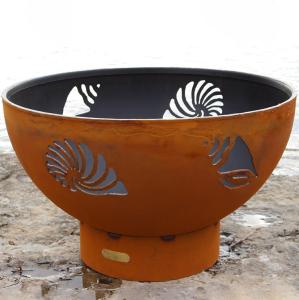 Quality 36 Inch Pre Rusted Corten Steel Firepits Outdoor With Oxide Patina wholesale