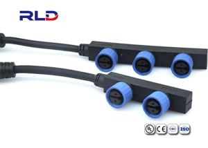 Quality 2Pin F Type Waterproof Cable Splitter Connector M15 Male Female Connector wholesale