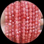 Faceted Natural Gemstone Beads in Vibrant Multicolor Watermelon Quartz