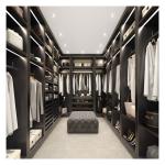 End Black Lacquer Finish Customized Modern Minimalist Design Closets for Bedroom