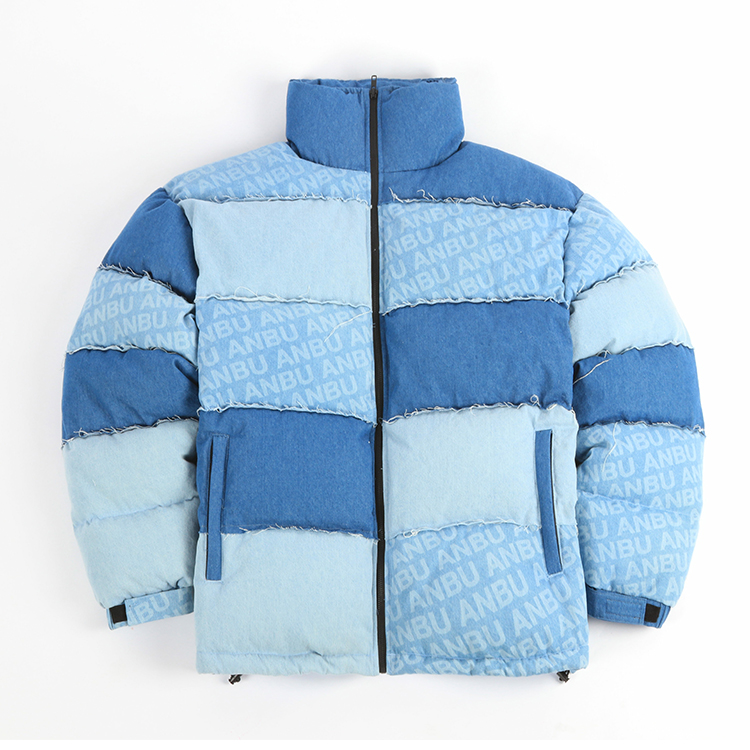 Fashion New Design Winter Puffer Men Plus Size Jackets Warm Padding Wholesale Bubble Bomber Denim Jean Jacket