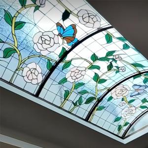 Quality Swimming Pool Ceiling Lighting Glass European French Ceiling Decoration Tiffiny Inlaid Craft Glass wholesale